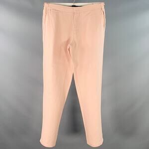 ORLEBAR BROWN Size 32 Griffon Pastel Pink Linen Side Tabs Tapered Casual Pants
